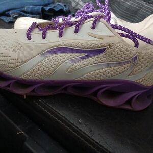 Women's Purple and Cream Athletic Shoes